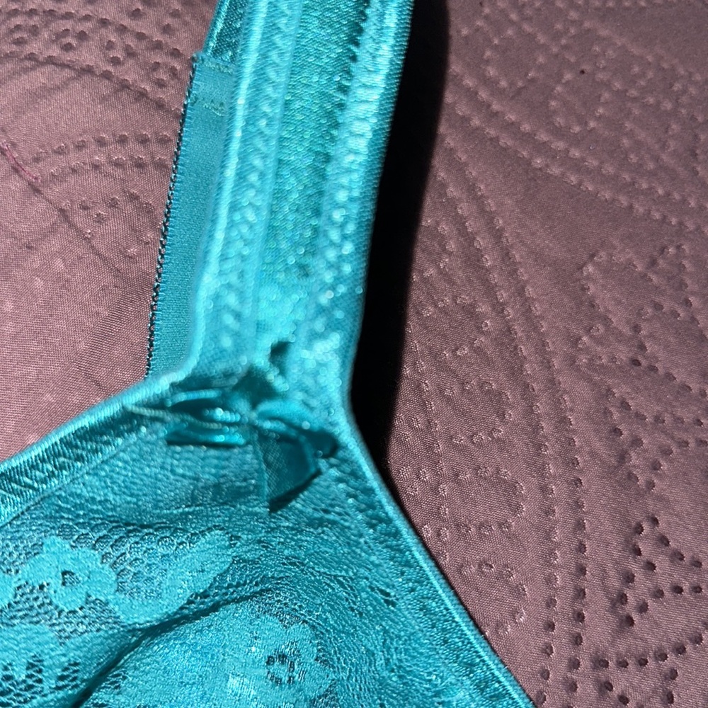 Comfort Plus teal lace bra underwire free - Picture 3 of 3